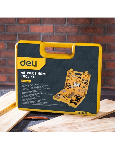 Set 48 de unelte de uz casnic Deli EDL1048J, Galben