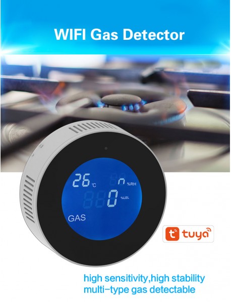 Senzor inteligent de alarmă de gaz natural de uz casnic cu afișaj LCD WIFI PGST PA-210W