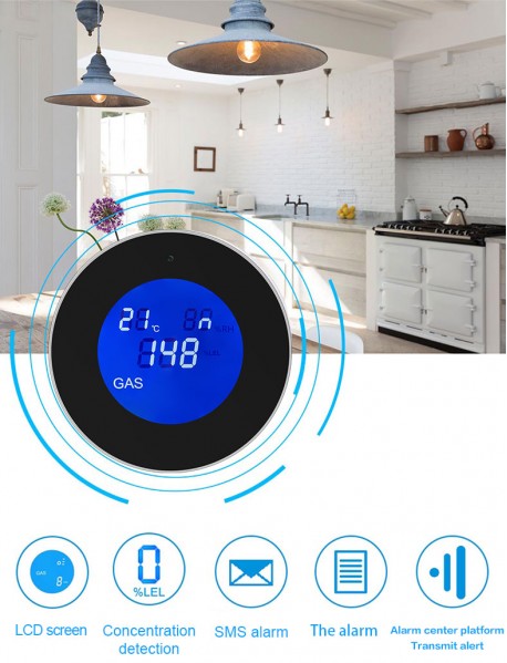 Senzor inteligent de alarmă de gaz natural de uz casnic cu afișaj LCD WIFI PGST PA-210W