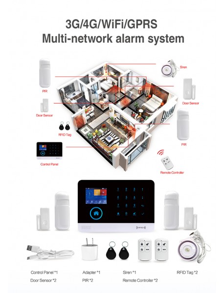Sistem de alarma wireless Wifi PG-103 4G Sistem de alarma wireless Wifi PG-103 4G