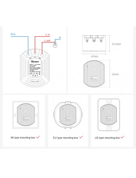 Sonoff senzor inteligent Sonoff intrerupator D1 WiFi Sonoff senzor inteligent Sonoff intrerupator D1 WiFi