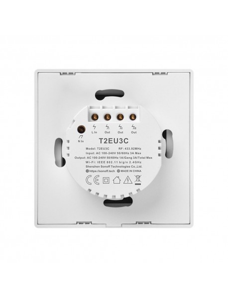 Sonoff Intrerupator tactil T2EU3C-TX WiFi Sonoff 3 canale