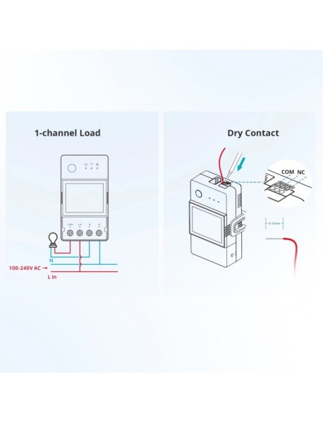 Sonoff releu inteligent WiFi Sonoff TH Elite R3 20A cu ecran LCD (THR320D)