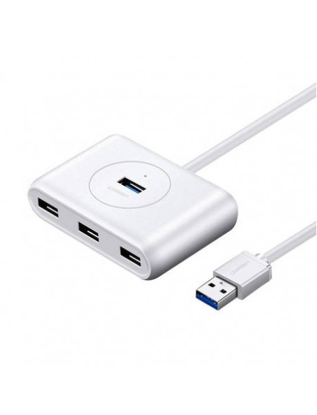 Adaptor HUB 5-in-1 UGREEN CR113, USB - 4x USB 3.0, 1x Micro USB, 50cm, Alb