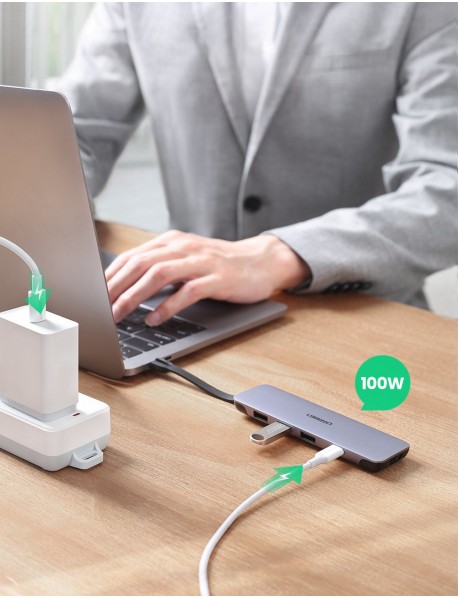 Adaptor 5W1 Ugreen Cm285 Hub Usb-C Do 3X Usb 3.0 + Hdmi + Usb-C Adaptor 5W1 Ugreen Cm285 Hub Usb-C Do 3X Usb 3.0 + Hdmi + Usb-C
