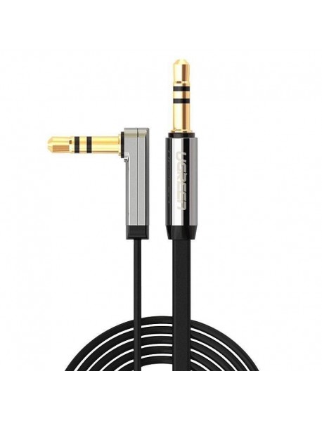 Cablu Audio Ugreen AV119 Angled Flat Jack 3.5mm 2m , Black Cablu Audio Ugreen AV119 Angled Flat Jack 3.5mm 2m , Black