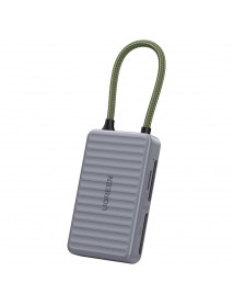 Ugreen - Card Reader (55886) - Type-C to 2x SD, TF Card, Dual Connector, 170MB/s, Plug&Play, Built-in Cable - Grey