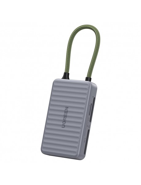 Ugreen - Card Reader (55886) - Type-C to 2x SD, TF Card, Dual Connector, 170MB/s, Plug&Play, Built-in Cable - Grey