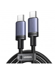 Ugreen - Data Cable (65907) - Type-C to Type-C, Fast Charging, 240W, 5A, 480Mbps, Nylon Braided, 1m - Gray