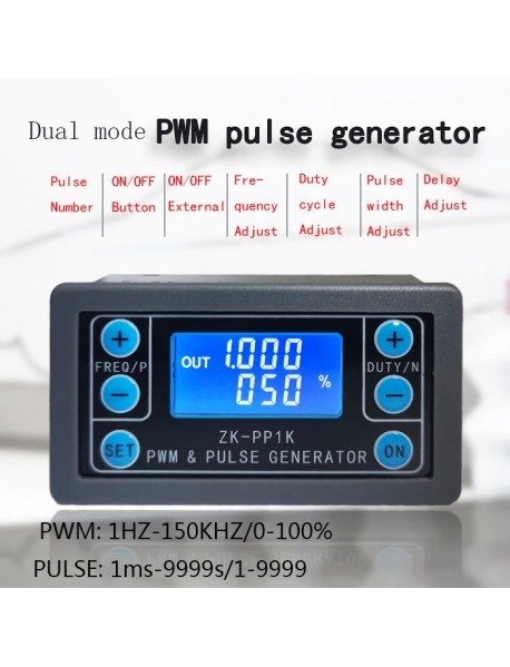 Generator de semnale PWM, frecventa reglabila cu afisaj LCD 1Hz-150Khz cu carcasa