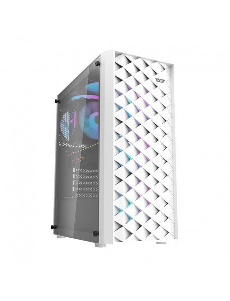 Carcasă pentru computer Darkflash DK351 (alb) + 4 ventilatoare RGB