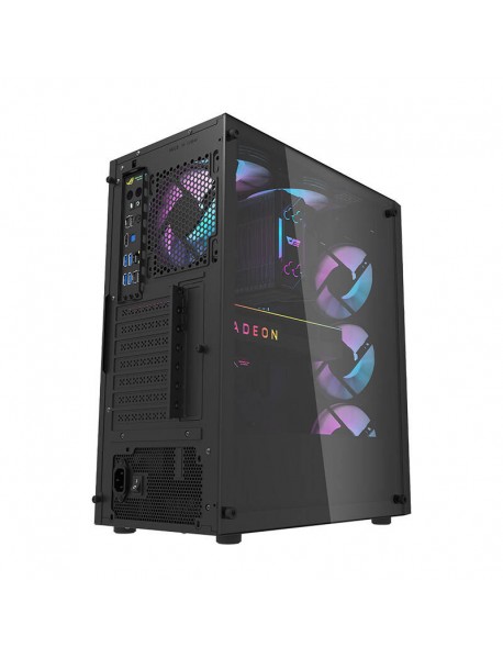 Carcasă pentru computer Darkflash DK351 (negru) + 4 ventilatoare RGB