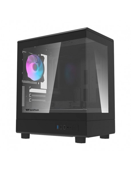 Darkflash DB330M carcasă pentru calculator + 3 ventilatoare aRGB (negru)