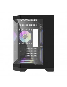 Darflash FT418 carcasă pentru calculator + 6 ventilatoare aRGB (negru)