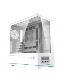 Darkflash DY451 carcasă pentru calculator fără ventilatoare (alb)