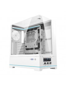 Darkflash DY450 carcasă pentru calculator fără ventilatoare (alb)