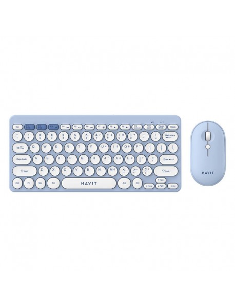 Havit KB279GCM set de tastatura + mouse wireless 2-in-1 pentru jocuri (albastru) (QWERTY)