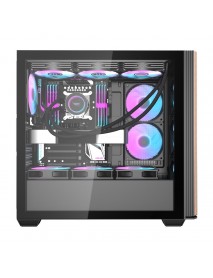 Carcasă pentru computer Darkflash DS900WS (negru) + 4 ventilatoare
